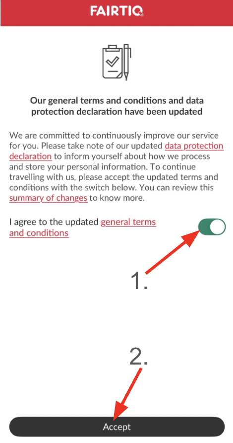 FAIRTIQ GTC acceptance screen